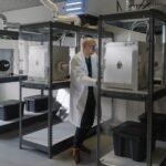 scientist working with 3d printers