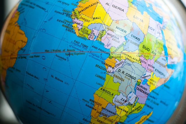 a-close-up-of-a-blue-and-yellow-globe
